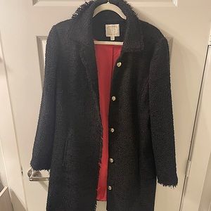 Sail to Sable black sparkle Tweed holiday button front coat